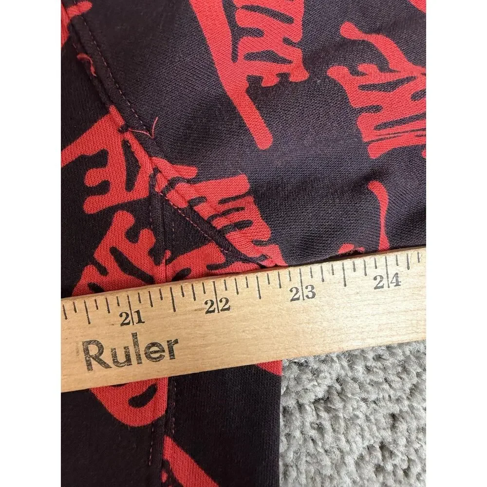 Nike Hoodie Mens M Black Pullover Hooded Drawstring Pockets Graphic Print Lined